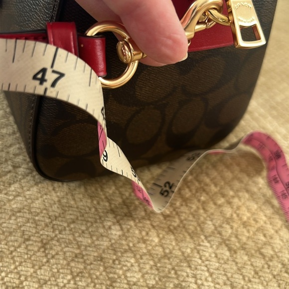Coach Rowan Brown and Red Satchel New - Picture 11 of 11